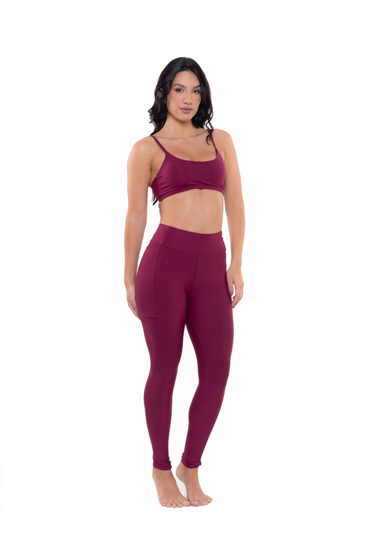 Legging Run Cherry - C/bolsos