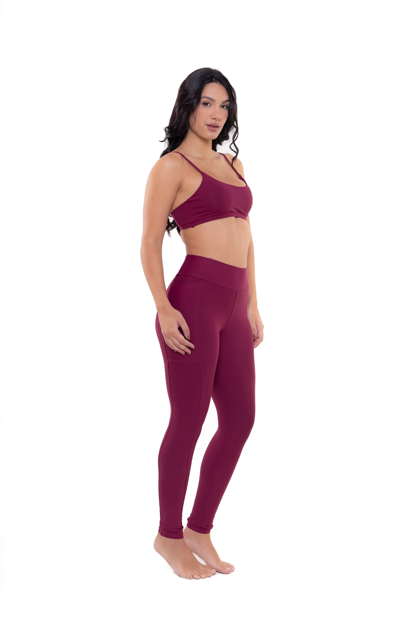 Legging Run Cherry - C/bolsos